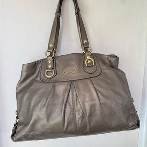 Coach Metallic Silver Shoulder Bag